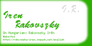 iren rakovszky business card