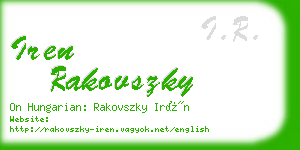 iren rakovszky business card